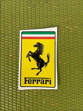 Ferrari Yellow Shield Sticker with Black Prancing Horse